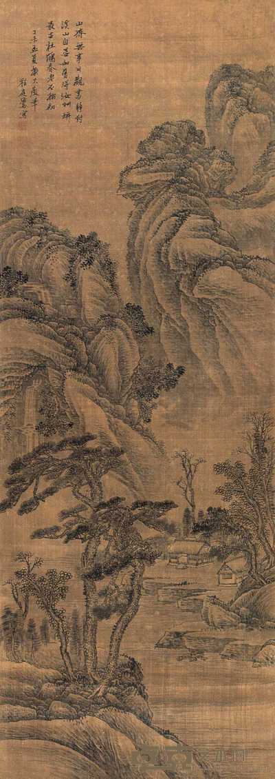 程庭鹭 1847年作 空山流溪 立轴 124×44cm